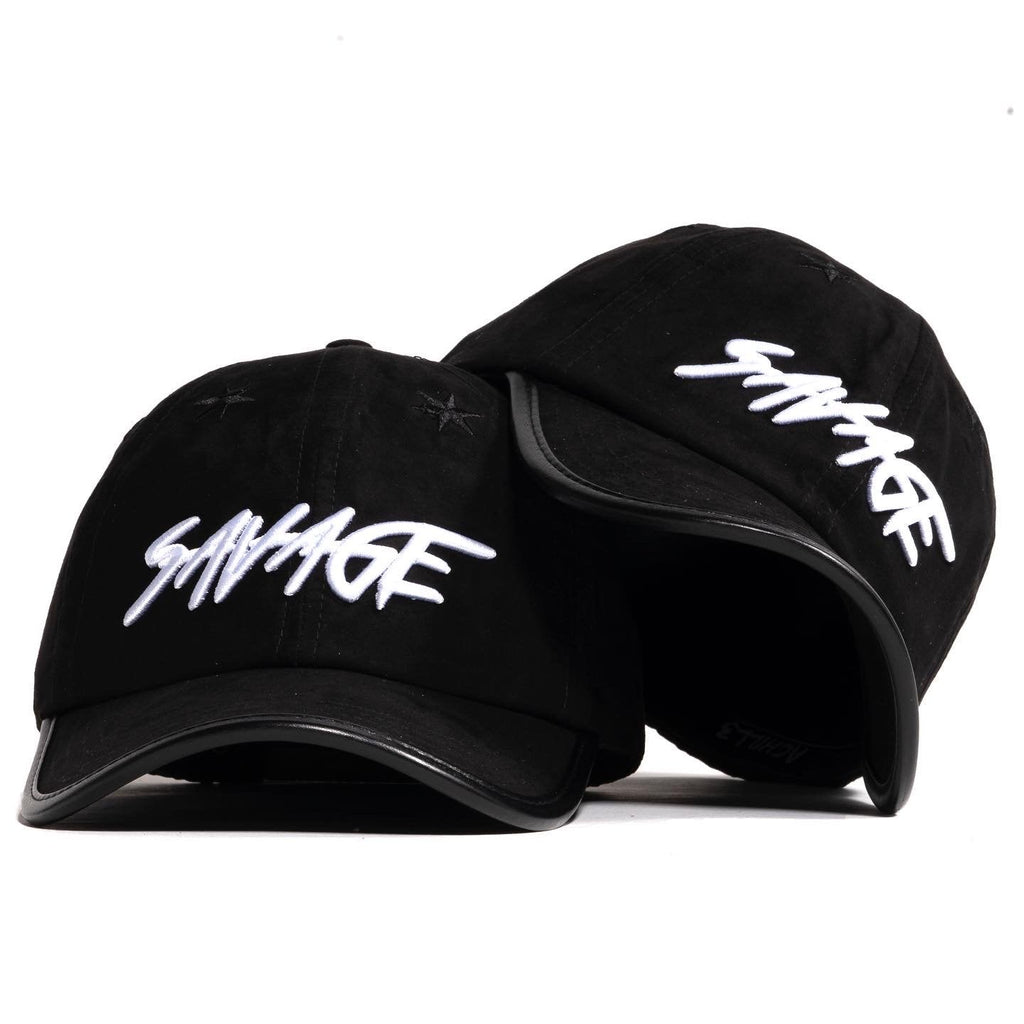 SAVAGE SUEDE DAD HAT (BLACK/WHITE)
